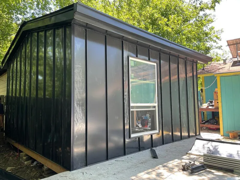 Black standing seam metal wall panels for Metal Roof Installation in Lemon Hill